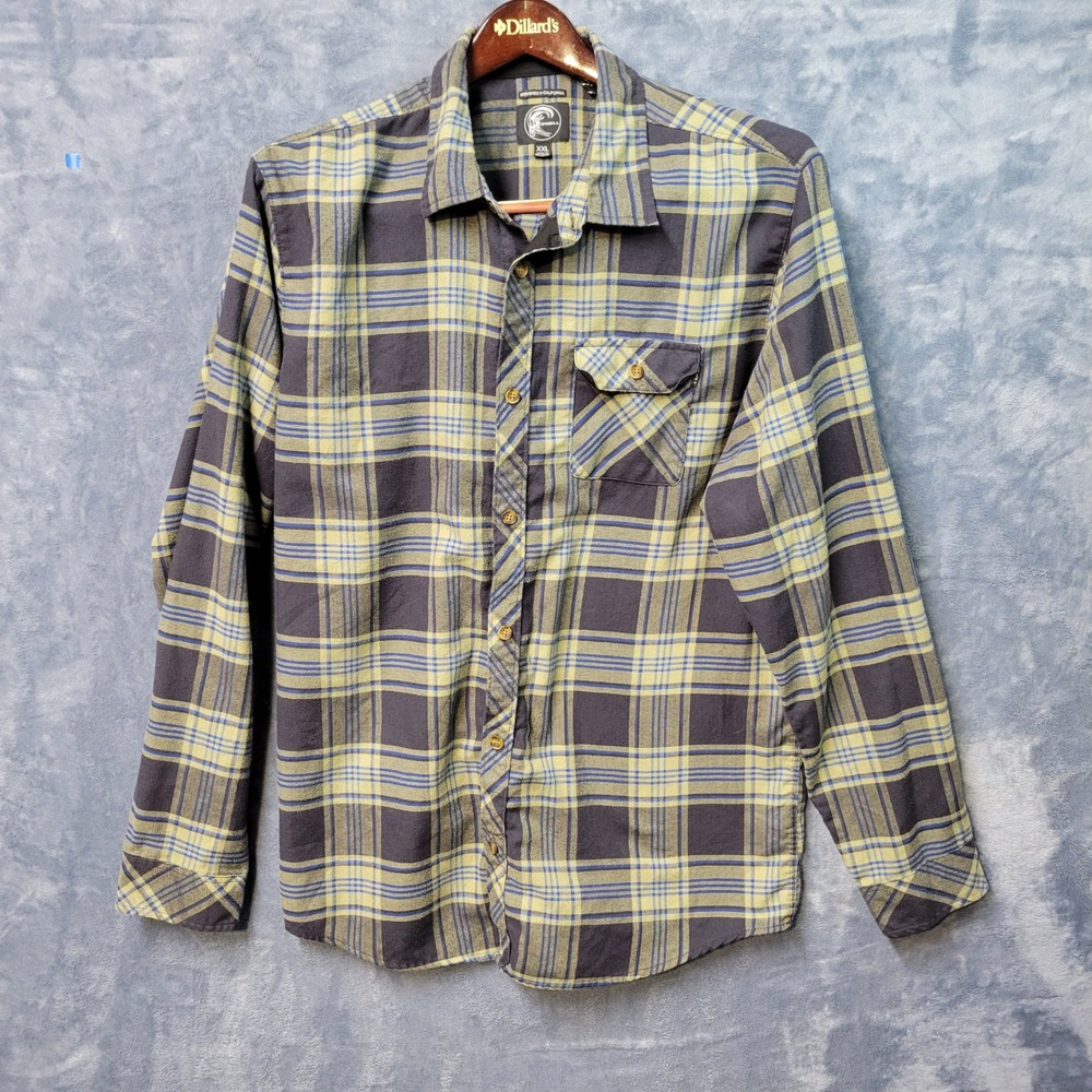 ONeill XXL Flannel Shirt Mens Long Sleeve Button Up Plaid Casual Top